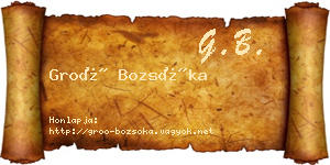 Groó Bozsóka névjegykártya